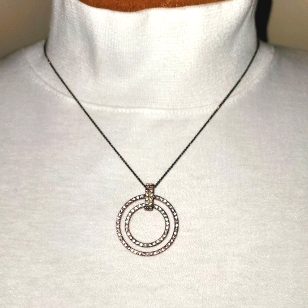 Bronze color 925 with 2 circles of CZ stones